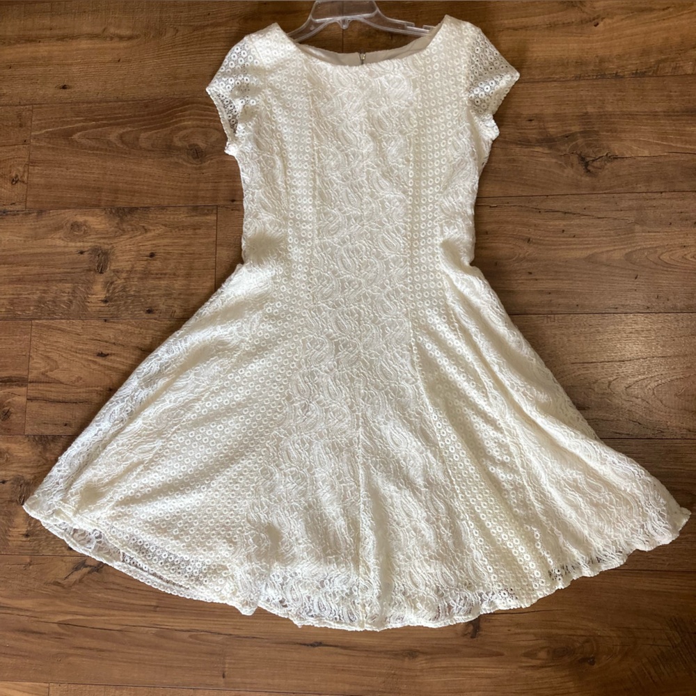 Ryan Michelle Elegant Ivory Lace Dress
